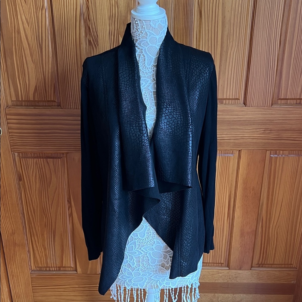 NWT Michael Kors Faux Croc Patterned Drapey Jacket